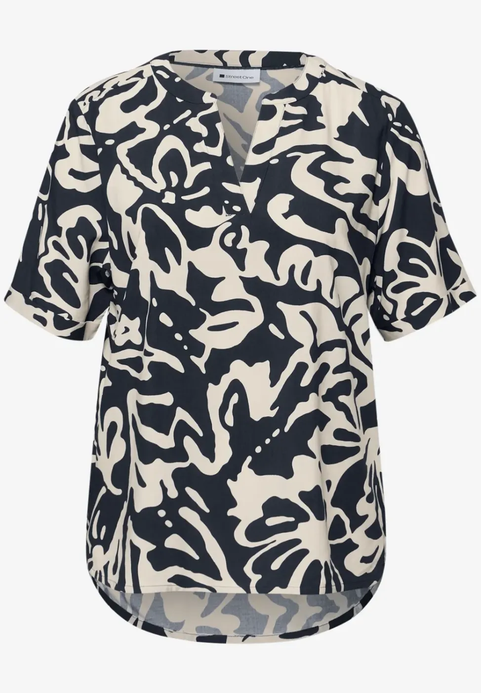 Blouse imprimée avec turn-up