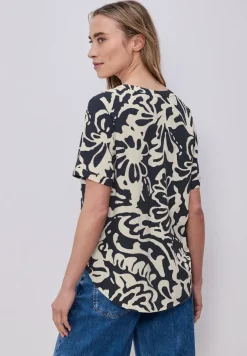 Blouse imprimée avec turn-up