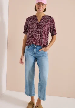 Blouse imprimée paisley à manches courtes
