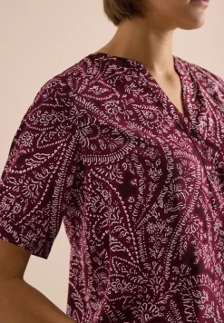 Blouse imprimée paisley à manches courtes