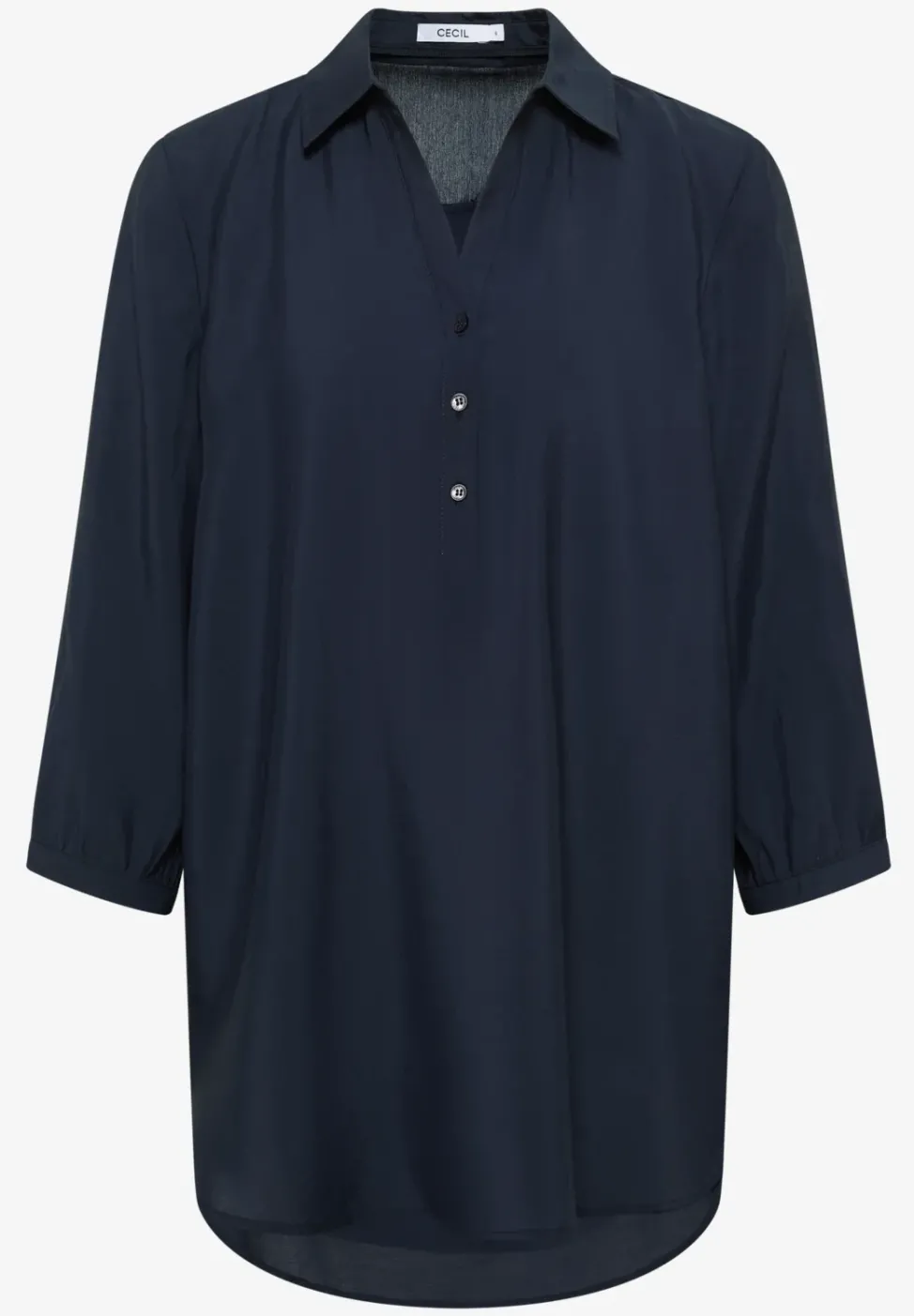 Blouse longue en couleur unie