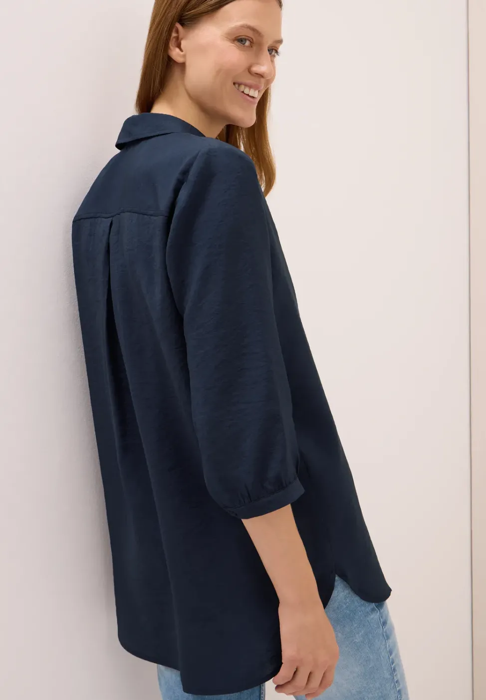Blouse longue en couleur unie