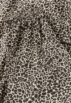 Blouse léopard avec détails smocks