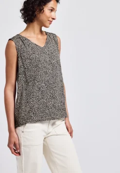 Blouse léopard avec détails smocks