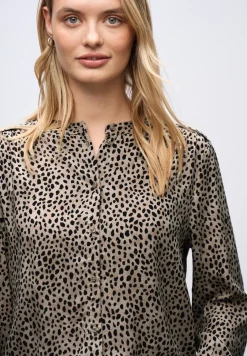 Blouse léopard avec détails en bande