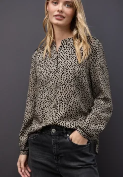 Blouse léopard avec détails en bande