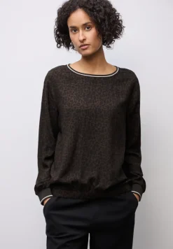 Blouse léopard avec détails en bande