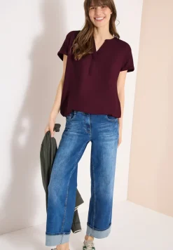 Blouse manches courtes à col fendu
