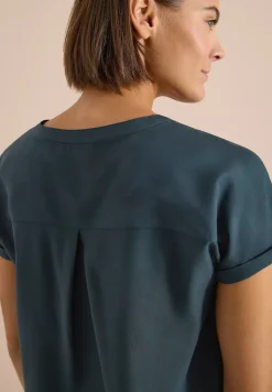 Blouse manches courtes à col fendu