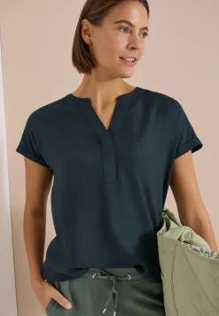 Blouse manches courtes à col fendu