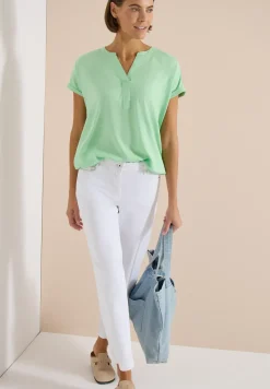 Blouse manches courtes à col fendu