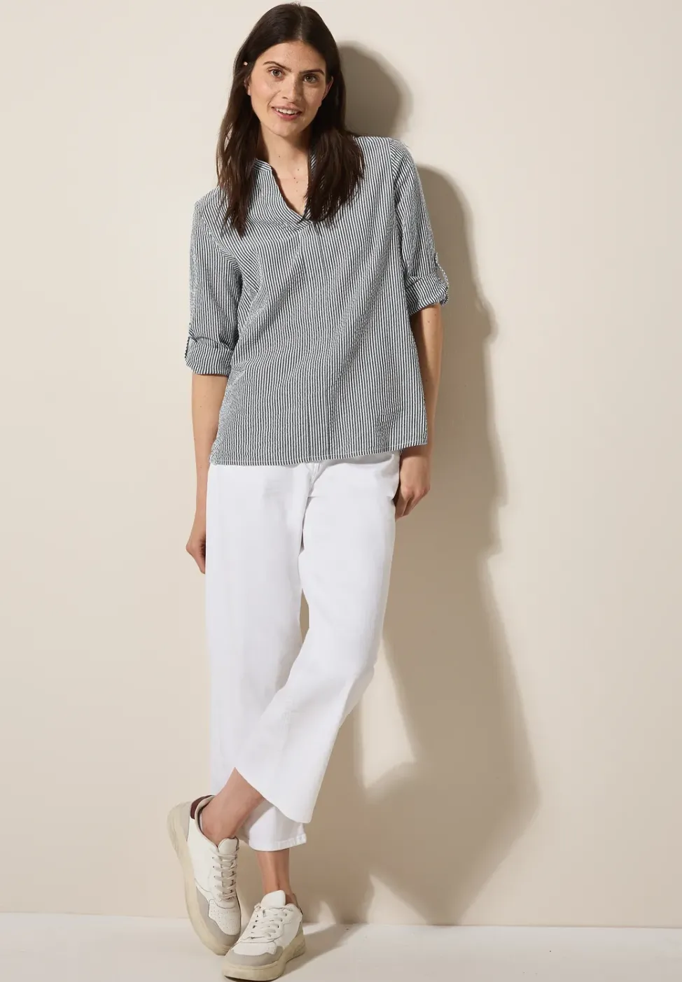 Blouse rayée en seersucker
