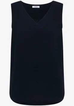 Blouse sans manches col V en mousseline