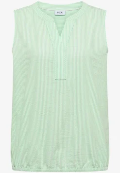 Blouse sans manches en seersucker