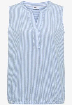 Blouse sans manches en seersucker