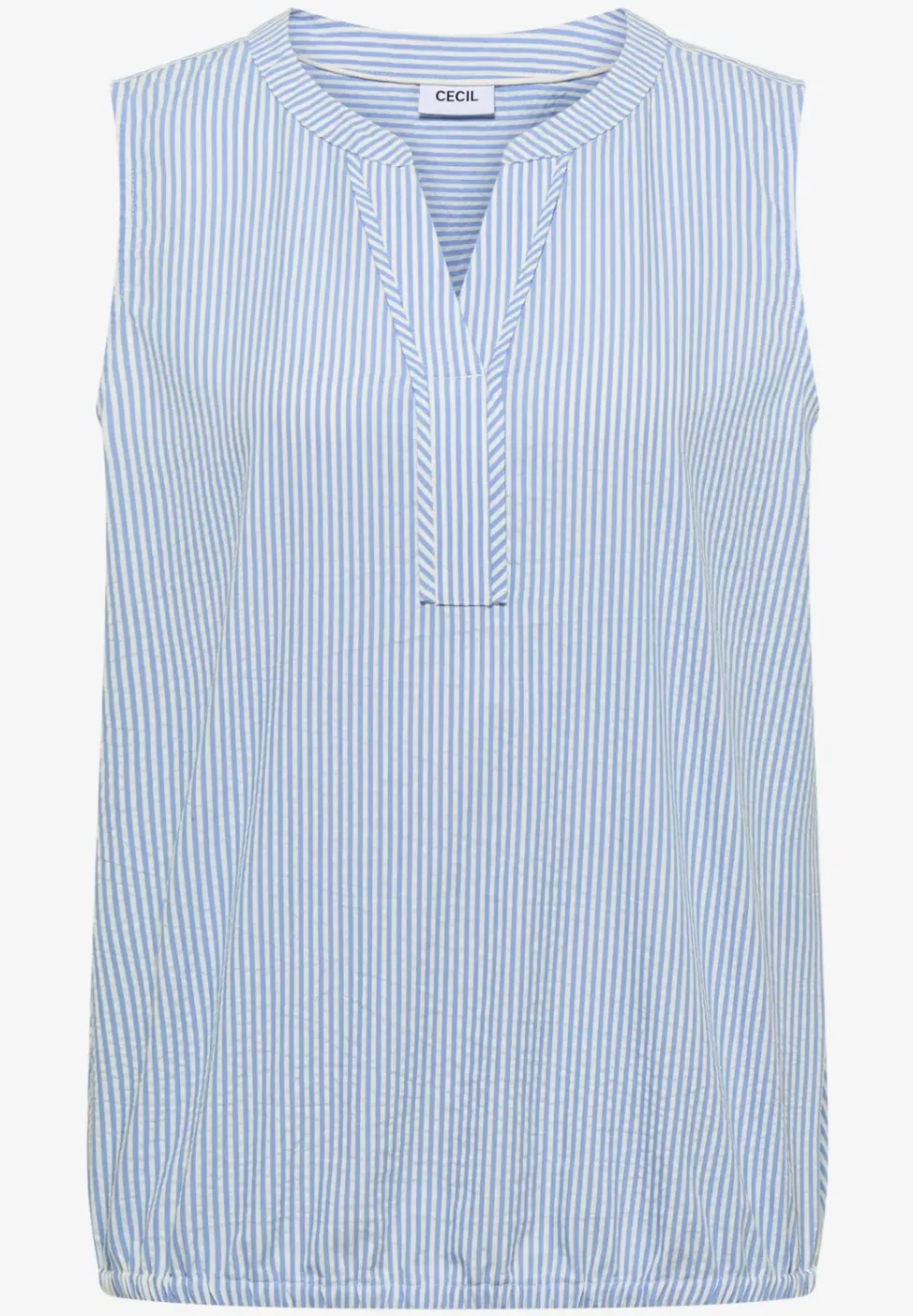 Blouse sans manches en seersucker