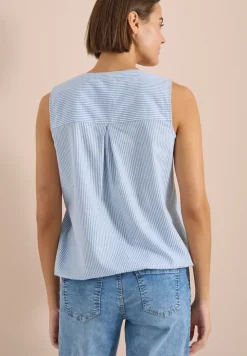 Blouse sans manches en seersucker
