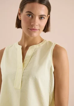 Blouse sans manches en seersucker