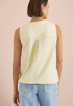 Blouse sans manches en seersucker