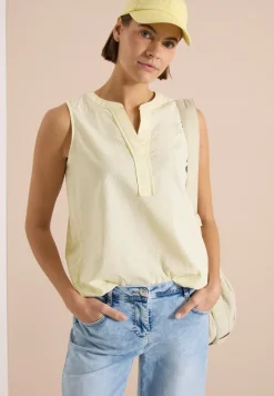 Blouse sans manches en seersucker