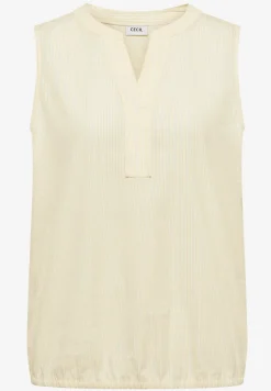 Blouse sans manches en seersucker