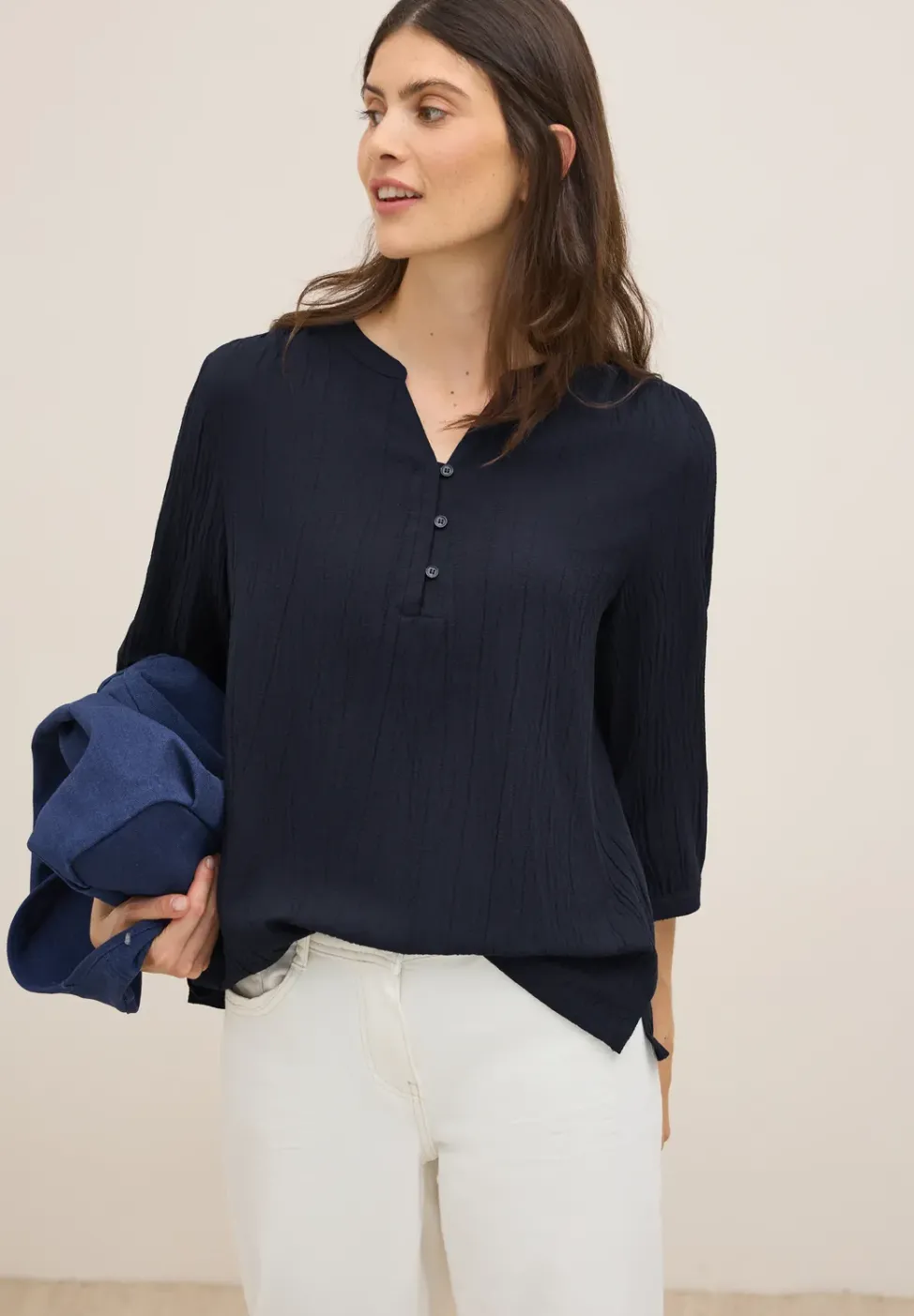 Blouse structurée en couleur unie