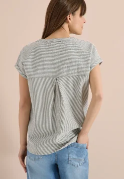 Blouse avec split neck en qualité seersucker