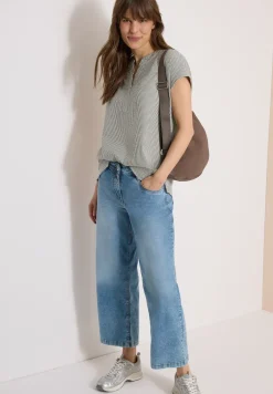 Blouse avec split neck en qualité seersucker