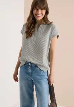 Blouse avec split neck en qualité seersucker