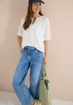 Blouse à manches 3/4 avec col fendu