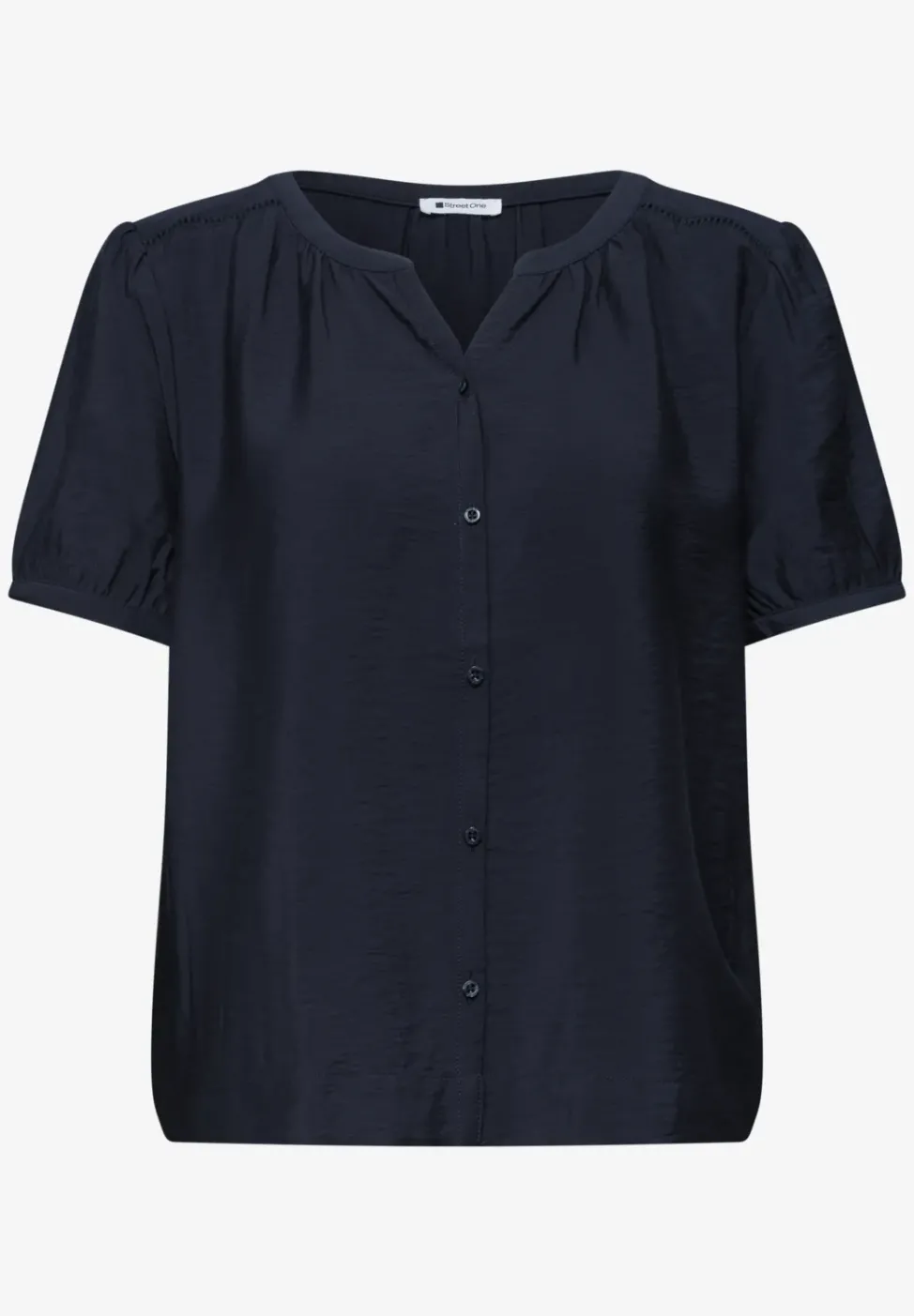 Blouse à manches courtes avec col fendu et boutons