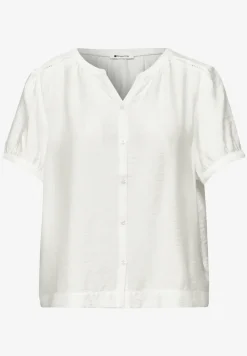 Blouse à manches courtes avec col fendu et boutons