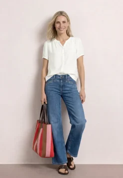 Blouse à manches courtes avec col fendu et boutons