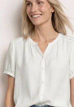 Blouse à manches courtes avec col fendu et boutons