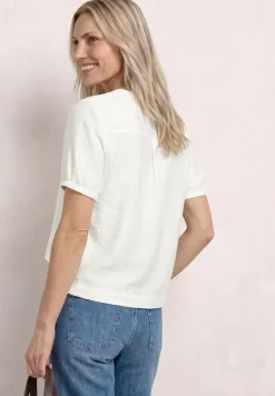 Blouse à manches courtes avec col fendu et boutons
