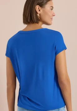 Blouse à manches courtes avec mélange de structures