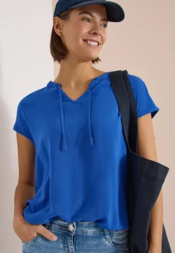 Blouse à manches courtes avec mélange de structures