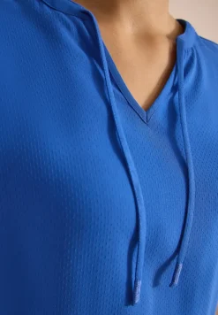 Blouse à manches courtes avec mélange de structures