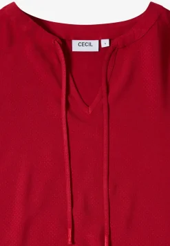 Blouse à manches courtes avec mélange de structures