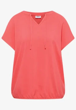 Blouse à manches courtes avec mélange de structures