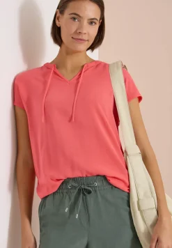 Blouse à manches courtes avec mélange de structures