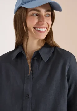 Blouse à manches courtes en pur lin