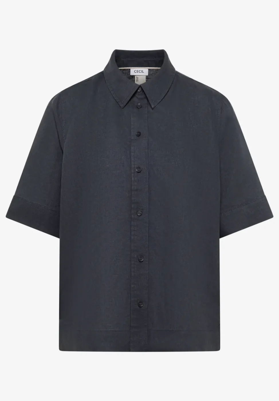Blouse à manches courtes en pur lin