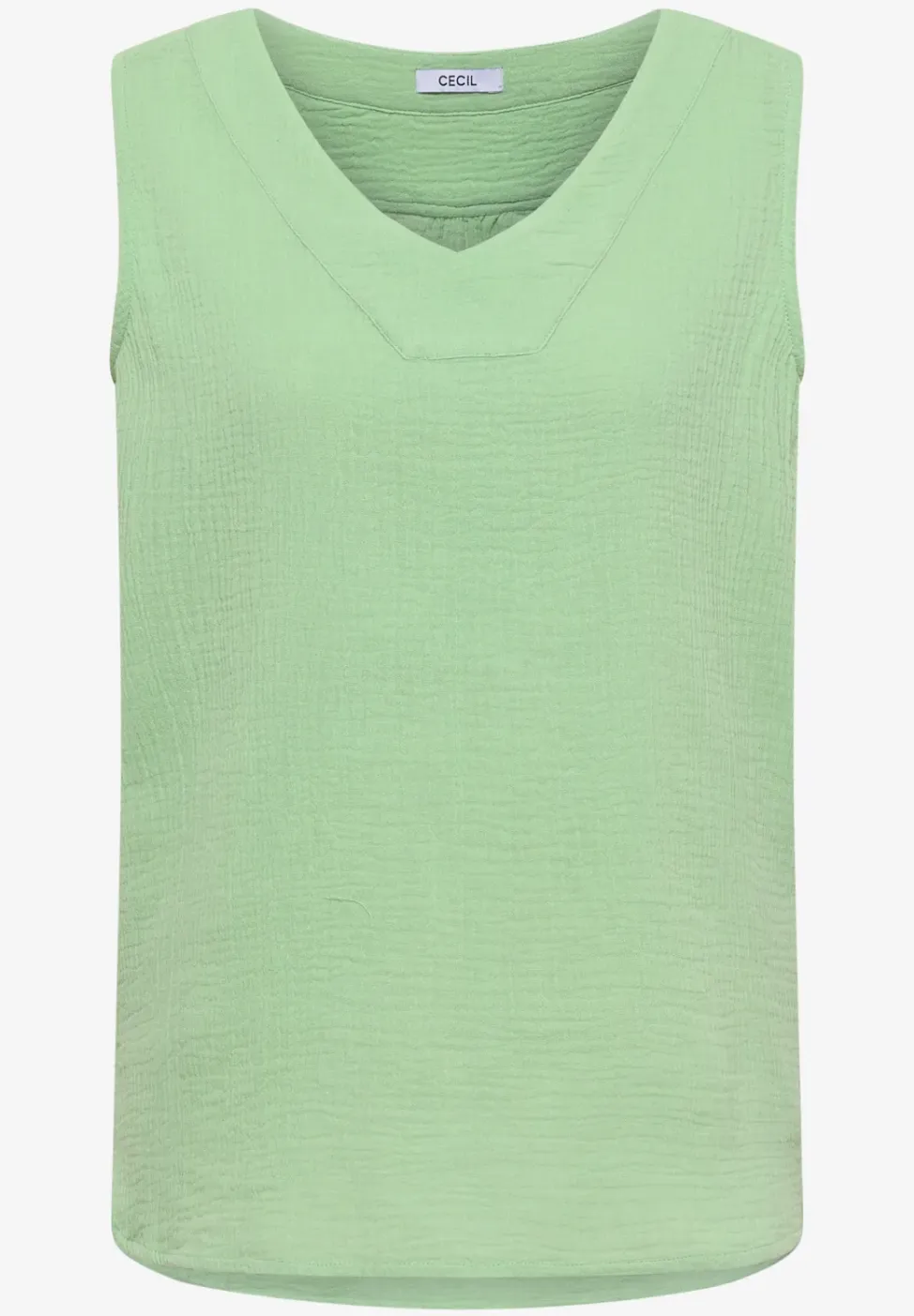 Blouse sans manches col V en mousseline