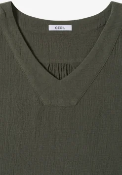 Blouse sans manches col V en mousseline