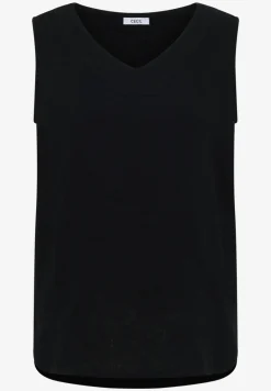 Blouse sans manches col V en mousseline