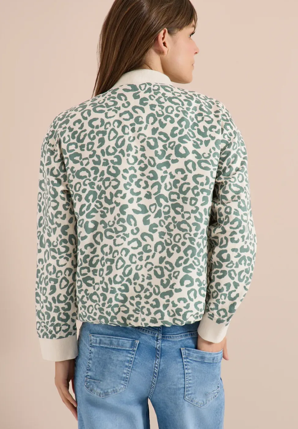 Blouson au look léopard en lin mélangé
