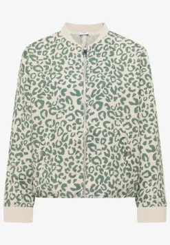 Blouson au look léopard en lin mélangé