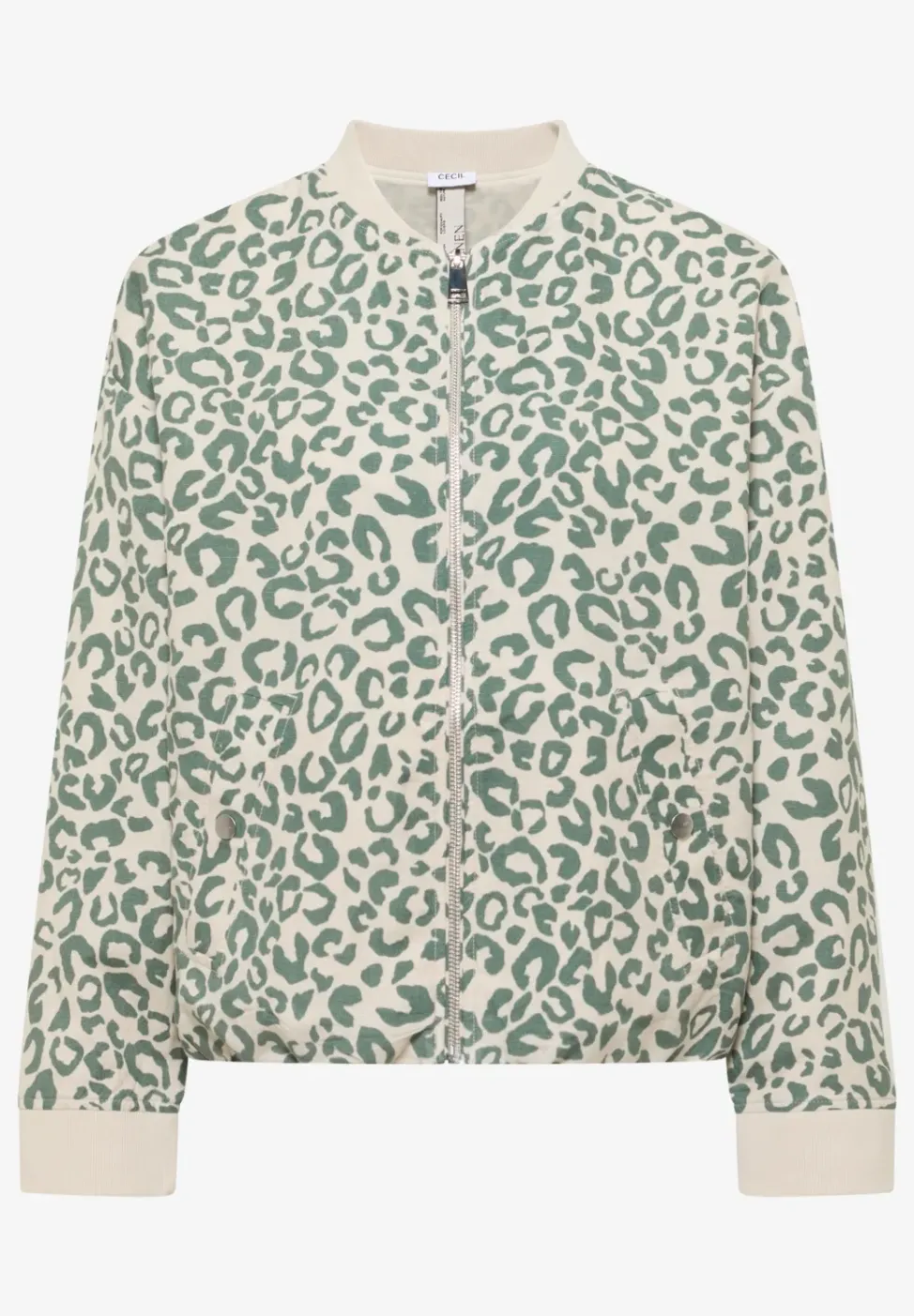 Blouson au look léopard en lin mélangé