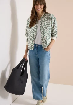 Blouson au look léopard en lin mélangé